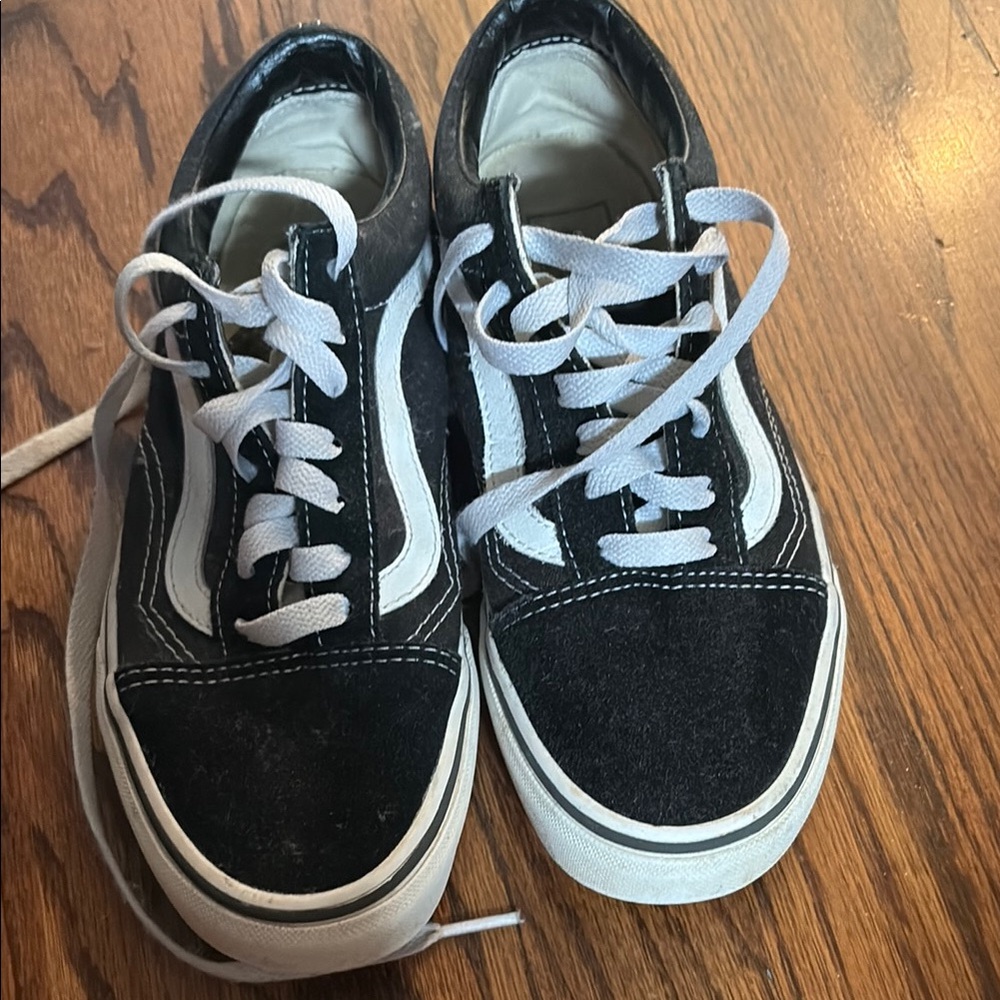 Vans Classic Black and White Lace-Up Shoes